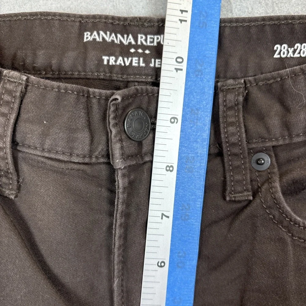Banana‎ Republic Travel Jean Athletic Fit Jeans Men 28X28 Brown 5 Pocket 28x28